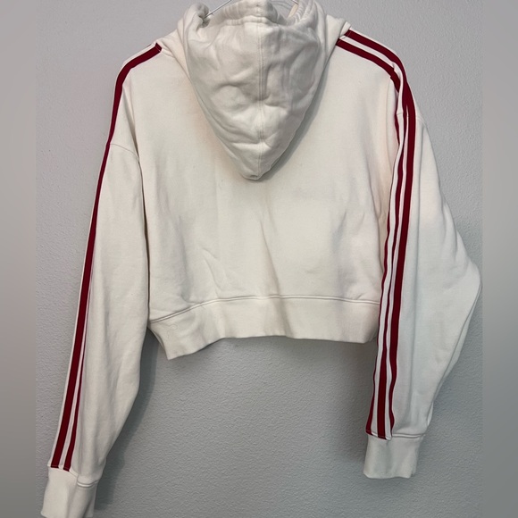 Adidas white/red Crop Hoodie - Bird of Paradise - Picture 3 of 4